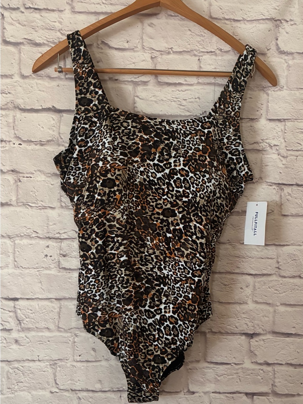 Womens Leopard Print One Piece Swimsuit - Brown/Black - Size 24
